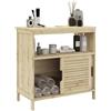 HOMCOM Mobile sottolavello in bambù con 2 ante scorrevoli, mobile portaoggetti per bagno, 60 x 30 x 60 cm, legno naturale