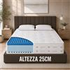 Dorméa Materassi Matrimoniale 140x200 in Memory Foam e Waterfoam - Alto 25 cm - Ortopedico, Anallergico e Traspirante - Rigido, Con Cuscino in Memory Omaggio, 140x200