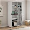 Dmora Pangasio - Armadio Multiuso Grande 4 Ripiani, 6 Vani: 116x190h cm, - Bianco