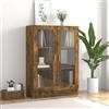 Generico Mobile Vetrina Rovere Fumo 82,5x30,5x115cm in Legno Multistrato,Librerie