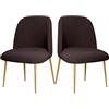 BUAOGDVG Coprisedie con schienale curvo for sedie da pranzo Set di 1/2/4/6 | Coprisedili protettivi for sedie con schienale semicircolare for sala da pranzo(Brown,2Pcs)