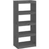 vidaXL Libreria/Divisorio Grigio 60x30x135,5 cm Legno Massello di Pino