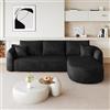 Bladez Divano angolare modulare a forma di L a 3 posti, in ciniglia, curvo | Divano Cloud Boneless da 266 cm, senza montaggio, rivestimento in ciniglia, seduta profonda, moderno divano lounge per