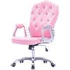 YERT Sedia da ufficio esecutiva, sedia comoda con funzione oscillante per ufficio in casa, sedia girevole a 360 °, ergonomica, materiale in pelle PU (altezza di seduta regolabile: 45-53 cm / 18-21 pollic