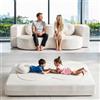 FIVIXIL Divano letto compresso disossato convertibile in memory foam confezionato sottovuoto con rivestimento in tessuto rimovibile include 2 cuscini, bianco: 150 x 100 cm