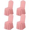 BUAOGDVG Gonna Parson Fodere for sedia rimovibili elasticizzate in spandex lavabile | Fodera protettiva for sedia attrezzata for cene, feste, cerimonie(Rose Pink,4)