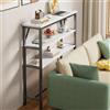Vethenx consolle ingresso moderno,Generico Tavolino consolle da Divano,console | con Ripiani portaoggetti,Design Moderno,Salvaspazio per Soggiorno, Ingresso, Piccoli spazi-Motivo in marmo bianco80×20×125