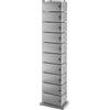 EMPORIUM Fluida Scarpiera o Contenitore Multiuso in Polipropilene con Base e Top in Metallo o Legno. 10 cassetti 007 Grigio