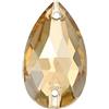 Brillabenny Pietre A Goccia Champagne Oro Gocce Cristallo Strass Golden Shadow Cucito Teardrop Doppio Foro x Abito Danza Pattinaggio Wedding (20, 13mm x 22mm)