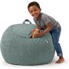KiddyMoon Pouf per Bambini 2 in 1 Deposito per Giocattoli 80x80x50 cm | fodera senza imbottitura, lavabile in lavatrice, cerniera lunga, senza spigoli rigidi, 80 x 80 x 50 cm