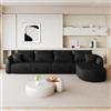 Bladez Divano angolare modulare a forma di L, 4 posti, in ciniglia, curvo | Divano Cloud Boneless da 336 cm, senza montaggio, rivestimento in ciniglia, seduta profonda, moderno divano lounge per