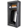 cecaro group Armadio in Tessuto TNT 70x45x150 cm - Guardaroba Salvaspazio con Barra Appendiabiti e Ripiano, Struttura in Metallo, Chiusura con Cerniera - grigio