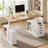 KIMENICH Scrivania Regolabile in Altezza Elettrica,Scrivania Sit-Stand 160x70,Bianco | Scrivania da Ufficio con 3 Memorie di Altezza, 4 Cassetti, Stazione di Ricarica Integrata, Scomparti Aperti, Pannello Forato