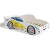 KOBI Letto a forma di auto 140 x 70, bianco, senza materasso, Cars