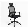Mediawave Store - Sedia Ufficio Ergonomica ATLANTA con Poggiatesta Regolabile e Ruote Girevoli a 360 Gradi, Seduta Traspirante per Casa, Studio e Lavoro al Computer