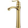 LAKKOAKOAA Rubinetto Lavabo Rubinetto Bagno Alto, Stile Anticato Vintage Ottone Monocomando Miscelatore Bagno, Miscelatore Lavabo, Oro