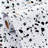 FunStick 60CMx5M Carta da Parati Adesiva Mobili Bianca Effetto Terrazzo Carta Adesiva per Mobili Cucina Marmo Pellicola Autoadesiva per Armadio Piano di Lavoro Cucina Rivestimento Bianco Scrivania