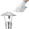 Generic Comignolo Antipioggia Acciaio Inox Comignolo Canna Fumaria Per Camino Tetto | Tappo per Camino, Cappello del Camino Antivento Antivento Tetto Sfiato Accessori Inclusi, per Aerazione(75mm/3)