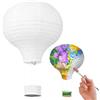 Fancysky Paralume Carta da 30 cm, Lampadario Mongolfiera Cameretta, Lampadario Carta di Riso Bianco, Regalo fai da te a Forma di Mongolfiera (luce non inclusa)