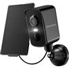 Ediloca Telecamera Wi-Fi Esterno con Pannello Solare Integrato - 300° Rotazione, Camera WIFI 2K FHD Visione Notturna a Colori, IP65, Doppia Memoria Locale e Cloud, Dotato di Memory Card da 64GB-ECK1