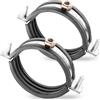 Poppstar 2x Fascette stringitubo in acciaio inox W4 (campo di serraggio 74-80 mm, 2 1/2) con viti prigioniere M8*82 e tasselli