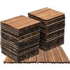 YUYUZI 36 piastrelle per balcone in legno di larice, 30 x 30 cm, piastrelle in legno impermeabili per esterni, retro in PE, ideali per terrazze, giardini, balconi, bagni