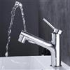 SGIXBE Rubinetto da bagno estraibile, con 2 modalità di spruzzo, rubinetto doppio di controllo per bagno e cucina in rame (argento)