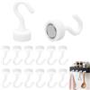 HX-uuyjno 12 ganci magnetici, ganci magnetici, senza punzonatura, ganci magnetici, ganci magnetici per campeggio, armadietti da officina, montaggio, cucina, ufficio, appendiabiti (bianco)