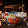 FLYFO Antico Ceramica Arte Lavabo Da Appoggio Stile Europeo Hotel Lavandino Il Giro Domestico Bagno Lavello Fatto a Mano Modello Tradizionale Decorazione