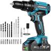 LEEIKOO Trapano Avvitatore Batteria 21V, LEEIKOO Avvitatore Elettrico con Batteria da 2.0Ah, 42N.m di Coppia, 2 Velocità, 18+1 Coppia, 20 Accessori, Luce a LED, Per il fai da te, in Casa e Giardino