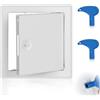 EFUTURETIME Botola Cartongesso 15cm x 15cm Sportello di Ispezione | in Acciaio con Chiave per Parete e Soffitto