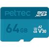 Pet Tec PetTec Ultra microSDXC, scheda di memoria appositamente progettata per fotocamere PetTec WLAN e LTE fino a 100 MB/s, classe 10, U1, A1 Performance, capacità video in Full HD, per la sorveglianza di