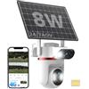 UCOCARE Telecamera Solare 4G da Esterno con SIM, Registrazione AOV 24/7 | Doppia 4MP Telecamera con SIM, Pannello Solare 8W, Batteria 15800mAh, Tracciamento AI 360°, Visione Notturna a Colori, IP66