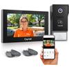 Caytail Kit Videocitofono 2 Fili WiFi6 Dual Band, Schermo IPS Touch 7, Telecamera 1080P Visione Notturna, Audio Bidirezionale, Sblocco Remoto, RFID, Rilevamento Umano