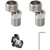 PHMING 2 Pezzi Adattatore Rubinetto, 5 cm 360 Gradi Adattatore Rubinetto | Regolabile Raccordo Rubinetto Eccentrico, Acciaio Inox Adattatori di Collegamento S 3/4 x 1/2, Adatto per Bagno e Cucina