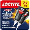 Loctite Super Attak Power Gel Control (Pacco da 2 x 3g), adesivo trasparente e istantaneo specifico per materiali flessibili, colla resistente in formula gel per pelle, gomma e cuoio