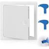EFUTURETIME Botola Ispezione cartongesso 20cm x 20cm Sportello di Ispezione | in Acciaio con Chiave per Parete e Soffitto