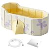 BONJUME Vasca Da Bagno Pieghevole Adulti, Vasca Ghiaccio Portatile Per Doccia E Balcone Autoportante Interno Esterno Mastello Pieghevole Per Recupero Sportivo E Bagno Caldo 140x80x55 cm