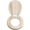 Topolenashop Copriwater Universale In MDF Beige Chiaro Effetto Legno Con Cerniere In Acciaio, Sedile WC Resistente Con Fissaggio Regolabile, Tavoletta Elegante Per Bagno | 94106