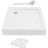 ROGONPDK Piatto doccia 85 x 85 cm, bianco quadrato, piatto doccia con supporto, per cabine doccia a pavimento, quadrato, per l'uso in bagni privati e alberghi