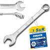 S&R Chiave Combinata Forchetta-Anello 22mm. Chiavi fisse, Chiave inglese. | Chiave Inglese combinata 22mm · Acciaio Cr-V forgiato a caldo · Testa 12 punti · Angolati 15° · Doppia cromatura antiruggine