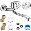 Calenxy Rubinetto da parete girevole a 360°, 24 cm, miscelatore monocomando freddo/caldo, rubinetto per lavabo, rubinetto da cucina, montaggio a parete, rubinetti per lavabo
