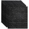 newgulzar Pannelli da parete 3D autoadesivi, effetto pietra, 35 x 38,5 cm, set da 10 pezzi, lavabili, per cucina, soggiorno, camera da letto, cameretta dei bambini (nero)
