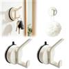 hegdisun Ganci a Ventosa, con Forte Aderenza, Riutilizzabili, Set da 2 | Ganci Adesivi, senza Forare, Doppio Gancio, Facile da Applicare e Rimuovere, per Bagno, Cucina e Vetro, (Bianco)