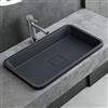 Mai & Mai Lavabo da Incasso in Marmo Fuso 60x38x12cm, Colossum104 | Lavandino Bagno Rettangolare, Antracite Opaco, Nano-rivestimento, Stampaggio Monopezzo