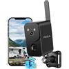 Xega Telecamera 4G LTE con SIM e Batteria 10000mAh - Portatile e Senza Fili per Esterno e Interno, Visione Notturna a Colori, Proiettore, Sirena, Allerte Istantanee via APP, Impermeabile【Senza WiFi】