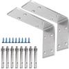 YUMORE Staffa per mensola, resistente, 15,2 x 10,2 x 5,1 cm, extra spesso, in acciaio inox, per barra di appoggio, montaggio a parete, include hardware, confezione da 2