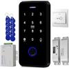 AccessShield Sistema di sicurezza biometrico per la casa intelligente con tastiera impermeabile, alimentatore, interruttore porta (serratura elettrica), portachiavi e app di sblocco tramite telefono