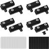 UFURMATE 4 Coppie/8Pz Cerniere Pivot per Porte in Vetro Senza Cornice Regolabili Cerniere a Morsetto per Porte di Armadi Adatte per Vetro Oscillante Libero 3-5mm (Nero)