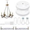 KLEHOPE 2 Pezzi Rosone per Lampadario a Soffitto Bianco Ø 110 mm - Piastra Decorativa Rotonda Con Moschettone in Metallo, Adatto a Lampade a Sospensione, Gabbie per Uccelli e Decorazioni Fai da Te